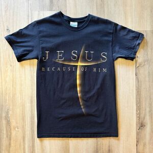 Vintage Jesus Because Of Him Heaven Knows My Name Black Shirt Size S 2nd Timothy